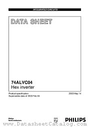 74ALVC04BQ datasheet pdf NXP Semiconductors