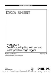 74ALVC74D datasheet pdf NXP Semiconductors