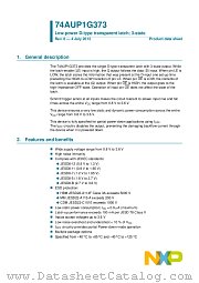 74AUP1G373GN datasheet pdf NXP Semiconductors