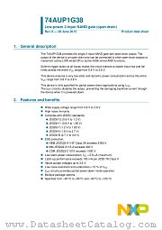 74AUP1G38GM datasheet pdf NXP Semiconductors