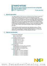 74AVC16T245DGG datasheet pdf NXP Semiconductors