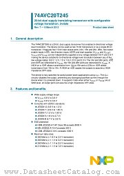 74AVC20T245BX datasheet pdf NXP Semiconductors