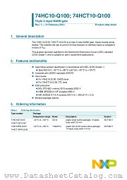 74HC10D-Q100 datasheet pdf NXP Semiconductors