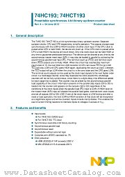 74HCT193PW datasheet pdf NXP Semiconductors
