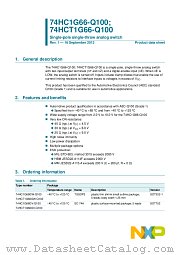 74HC1G66GW-Q100 datasheet pdf NXP Semiconductors