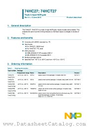 74HC27BQ datasheet pdf NXP Semiconductors