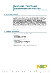 74HCT4017N datasheet pdf NXP Semiconductors