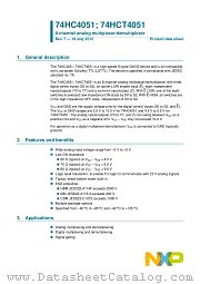 74HCT4051BQ datasheet pdf NXP Semiconductors