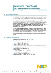 74HC4052D datasheet pdf NXP Semiconductors