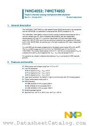 74HC4053N datasheet pdf NXP Semiconductors