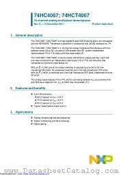 74HC4067BQ datasheet pdf NXP Semiconductors
