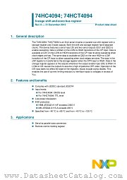 74HC4094D datasheet pdf NXP Semiconductors