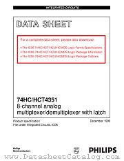 74HCT4351DB datasheet pdf NXP Semiconductors