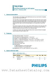 74LV164D datasheet pdf NXP Semiconductors