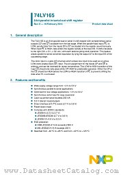 74LV165DB datasheet pdf NXP Semiconductors