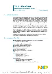 74LV165APW-Q100 datasheet pdf NXP Semiconductors