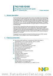 74LV165D-Q100 datasheet pdf NXP Semiconductors