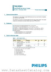 74LV241PW datasheet pdf NXP Semiconductors