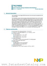 74LV4052D datasheet pdf NXP Semiconductors