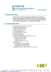 74LVC139DB datasheet pdf NXP Semiconductors