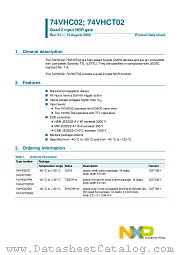74VHCT02BQ datasheet pdf NXP Semiconductors