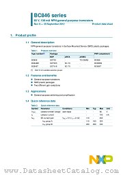 BC846T datasheet pdf NXP Semiconductors