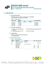 BC847AMB datasheet pdf NXP Semiconductors