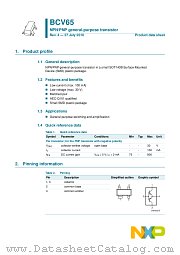 BCV65 datasheet pdf NXP Semiconductors