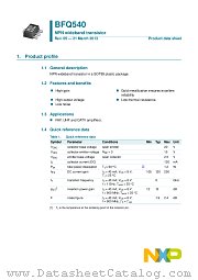 BFQ540 datasheet pdf NXP Semiconductors