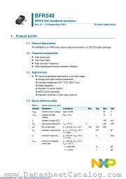 BFR540 datasheet pdf NXP Semiconductors