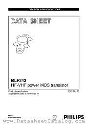 BLF242 datasheet pdf NXP Semiconductors