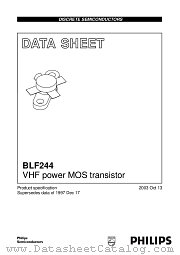 BLF244 datasheet pdf NXP Semiconductors