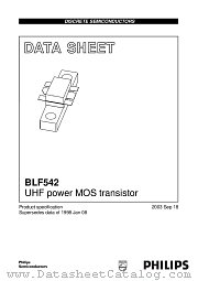 BLF542 datasheet pdf NXP Semiconductors