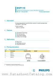 BSP110 datasheet pdf NXP Semiconductors