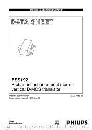 BSS192 datasheet pdf NXP Semiconductors