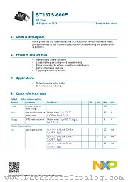 BT137S-600F datasheet pdf NXP Semiconductors