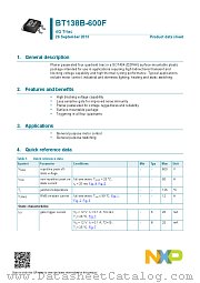 BT138B-600F datasheet pdf NXP Semiconductors