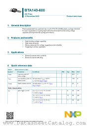BTA140-600 datasheet pdf NXP Semiconductors
