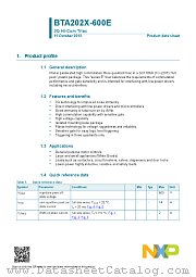BTA202X-600E datasheet pdf NXP Semiconductors