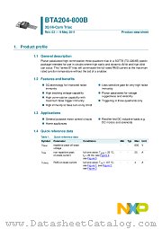 BTA204-800B datasheet pdf NXP Semiconductors
