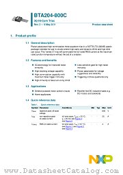 BTA204-800C datasheet pdf NXP Semiconductors