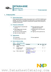 BTA204-800E datasheet pdf NXP Semiconductors