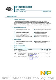 BTA204S-600B datasheet pdf NXP Semiconductors