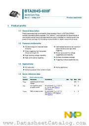 BTA204S-600F datasheet pdf NXP Semiconductors