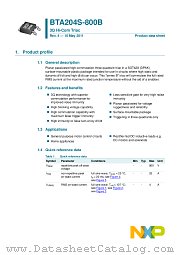 BTA204S-800B datasheet pdf NXP Semiconductors