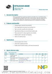 BTA204W-800E datasheet pdf NXP Semiconductors