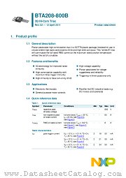 BTA208-800B datasheet pdf NXP Semiconductors