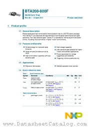 BTA208-800F datasheet pdf NXP Semiconductors