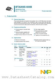 BTA208S-600B datasheet pdf NXP Semiconductors