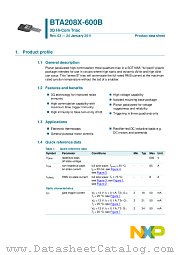 BTA208X-600B datasheet pdf NXP Semiconductors